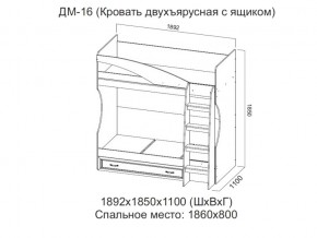 ДМ-16 Кровать двухъярусная с ящиком в Арамиле - aramil.магазин96.com | фото