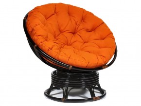 Кресло-качалка Papasan w 23/01 B с подушкой Antique brown, ткань Оранжевый в Арамиле - aramil.магазин96.com | фото