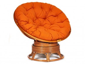 Кресло-качалка Papasan w 23/01 B с подушкой Cognac, ткань Оранжевый в Арамиле - aramil.магазин96.com | фото